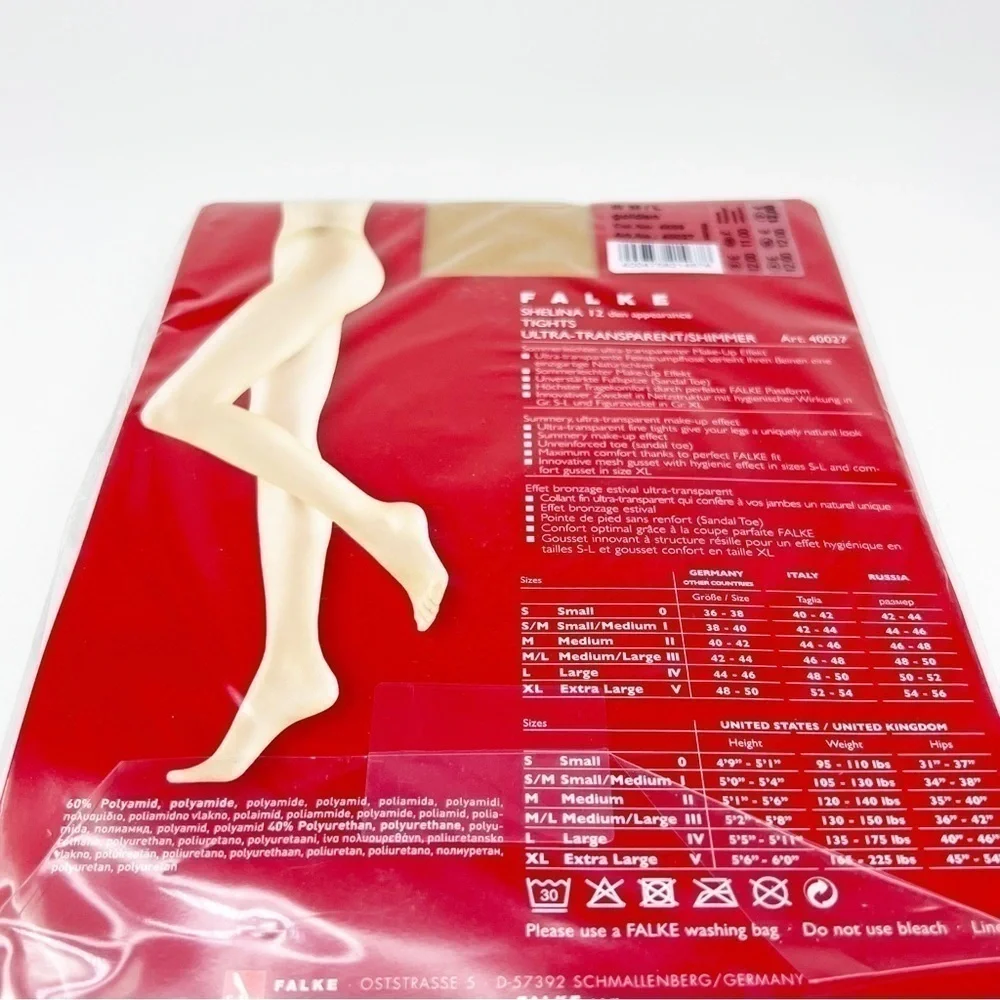Falke Shelina 12 DEN Women’s Tights Size III - M/L Golden New in Package NWT